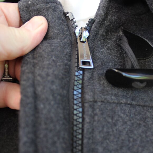 Nautica Women's Wool Coat XL Dark Gray Lined Slash Pockets - Picture 9 of 11